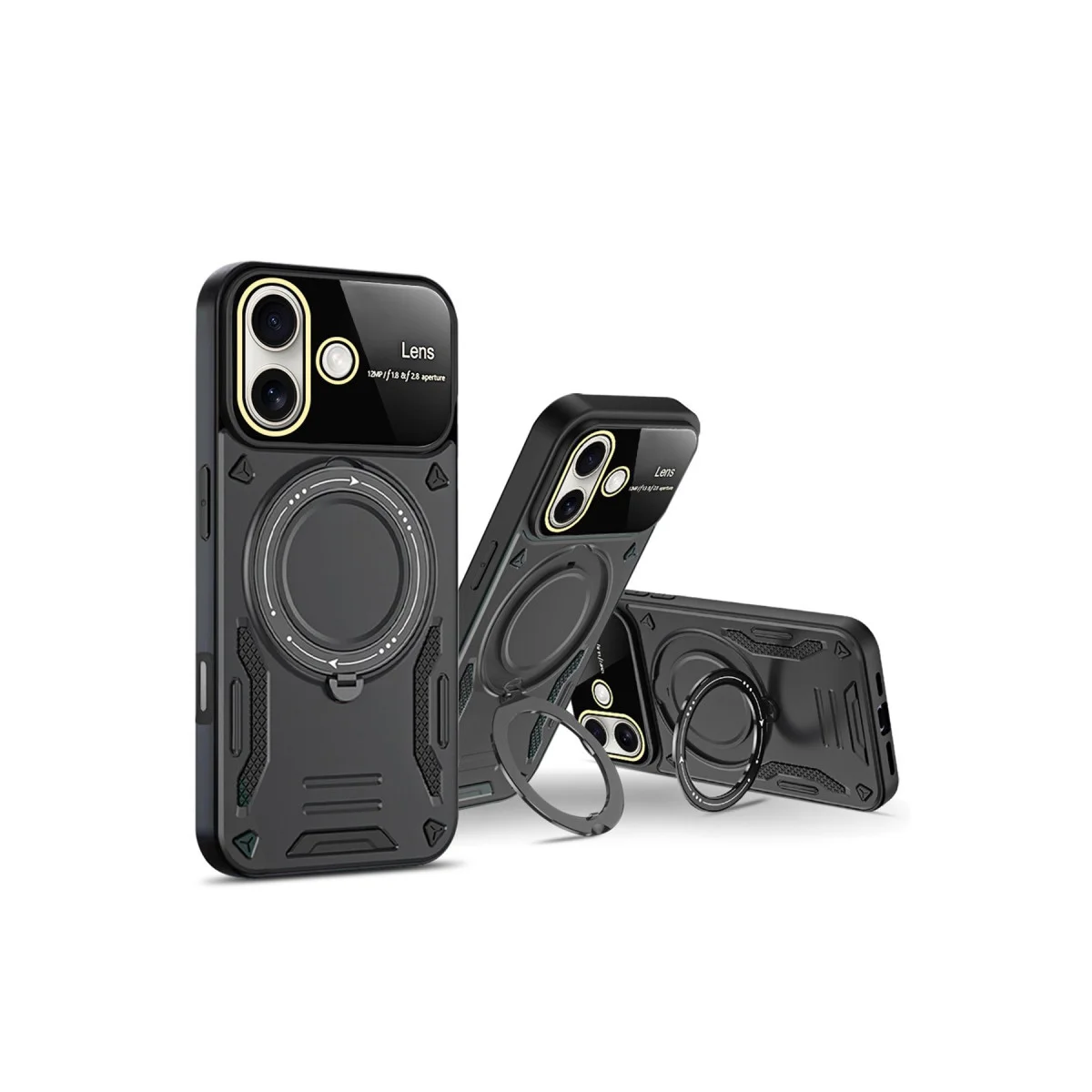 Northcity iPhone 16 Joy Lens Standlı Kılıf - Siyah