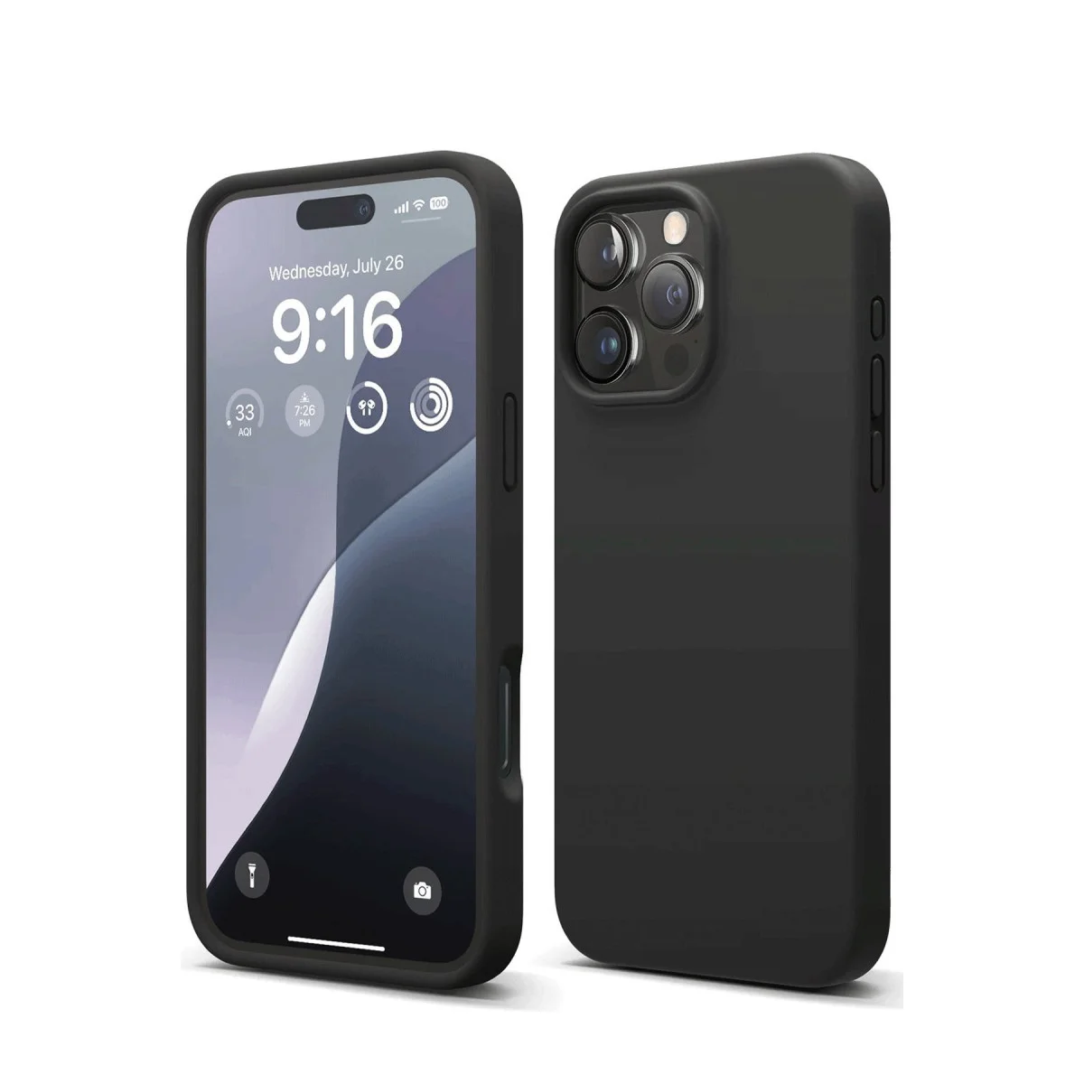 Northcity iPhone 16 Pro Max Nano İçi Kadife Silikon Kılıf - Siyah