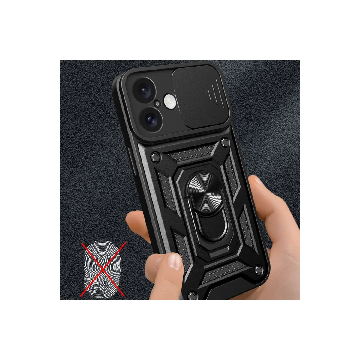 Northcity iPhone 16 Kılıf Silikon - Siyah Lens Korumalı Pars Kılıf