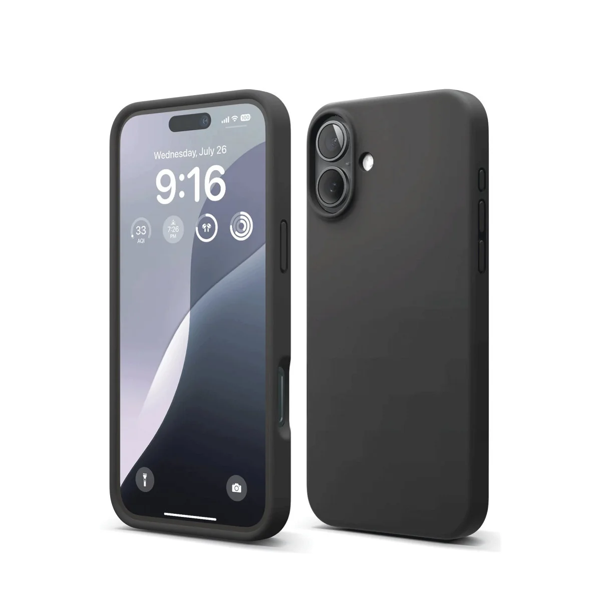 Northcity iPhone 16 Plus Nano İçi Kadife Silikon Kılıf - Siyah Yerli Üretim
