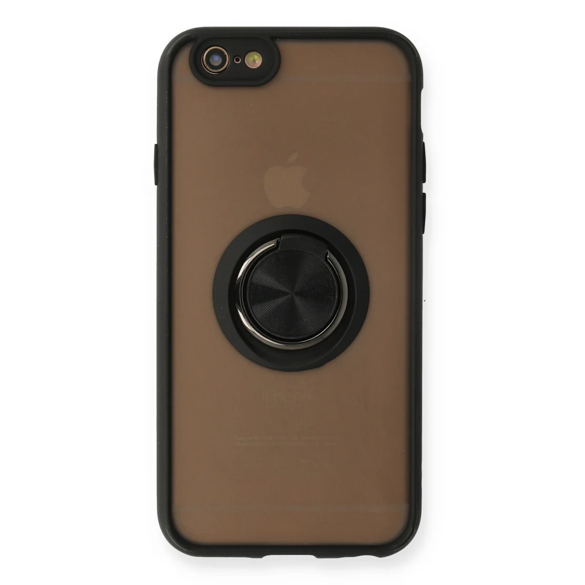 Northcity iPhone 6 Montreal Yüzüklü Silikon Kılıf - Siyah ve Standlı