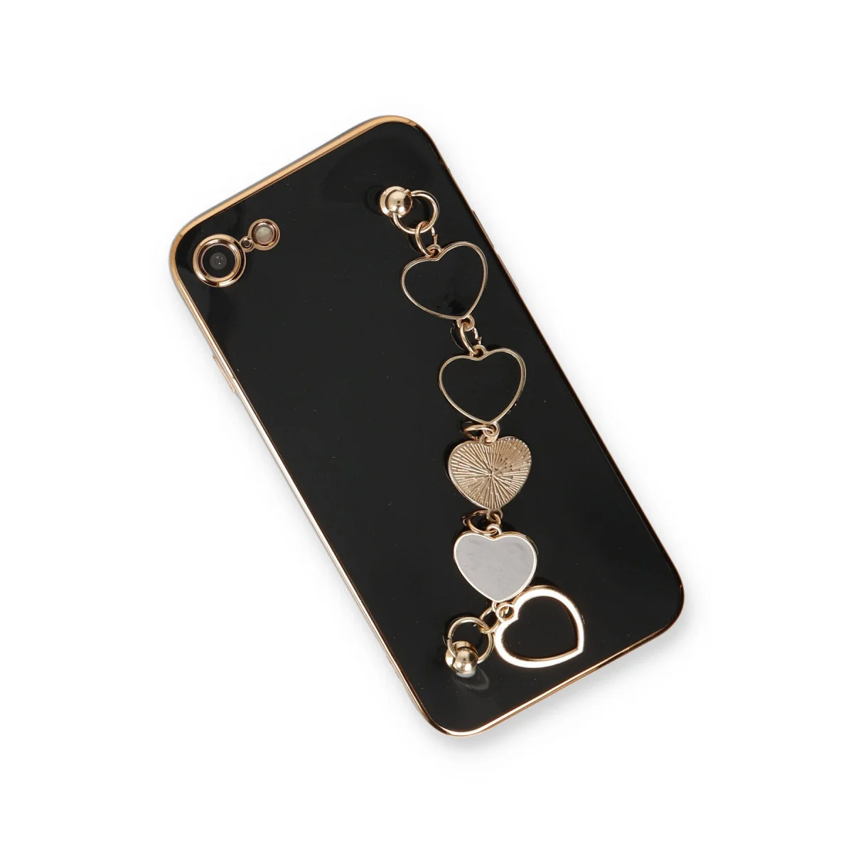 Northcity iPhone 7 Kılıf Esila Silikon - Siyah Şık ve Sağlam Koruyucu Kılıf