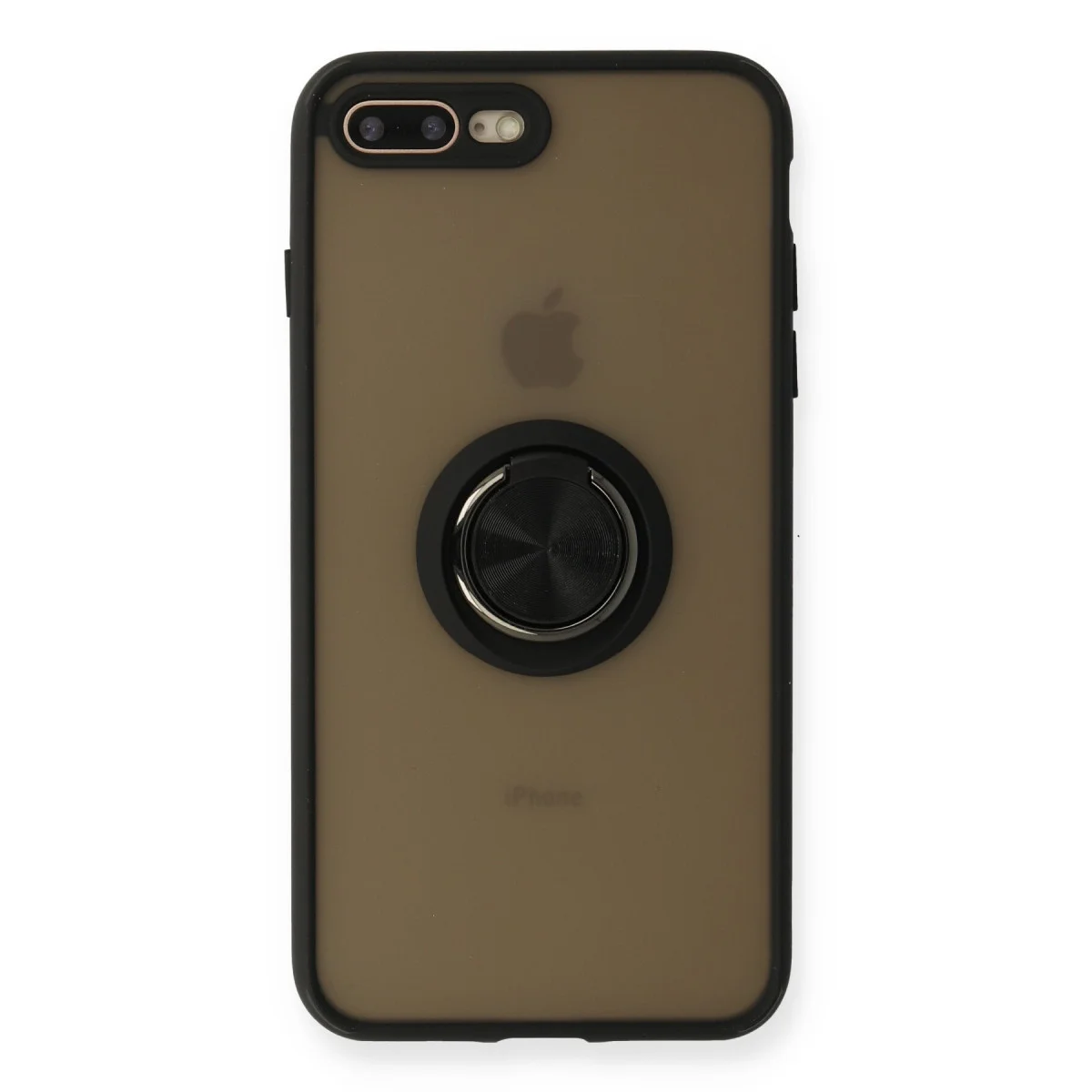 Northcity iPhone 7 Plus Montreal Silikon Kılıf Siyah - Çizilmeye Karşı Koruma ve Metal Standlı Kılıf