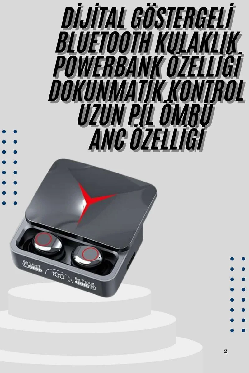 Northcity Kablosuz Bluetooth Kulaklık Powerbank Özellikli Gürültü