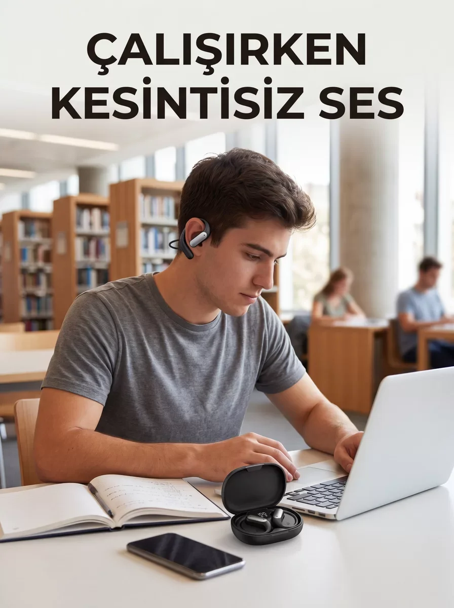Northcity Kablosuz Spor Kulaklığı - Şarj Kutulu, Kulak Kancalı ve