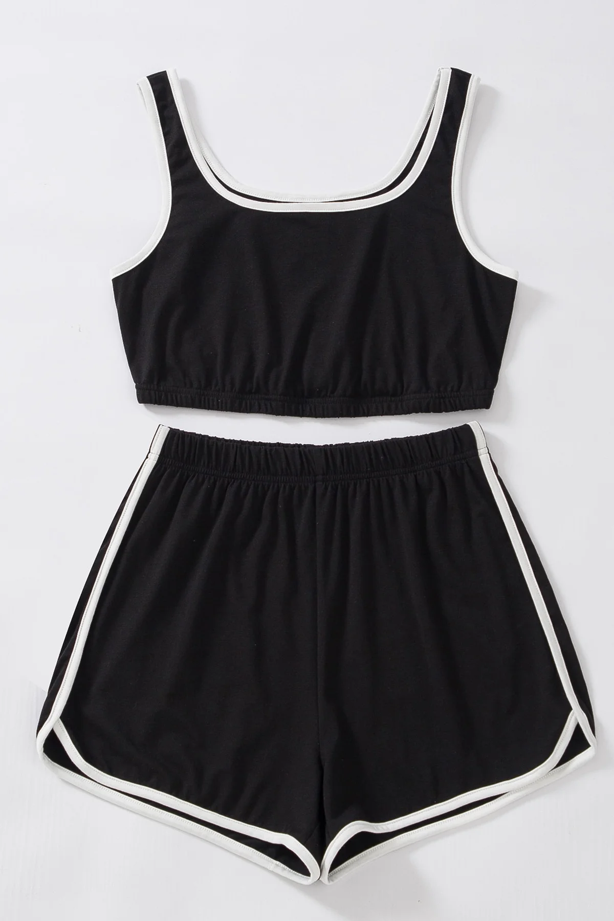 Northcity Kadın Siyah Askılı Crop Top ve Şortlu Gecelik Takım H11