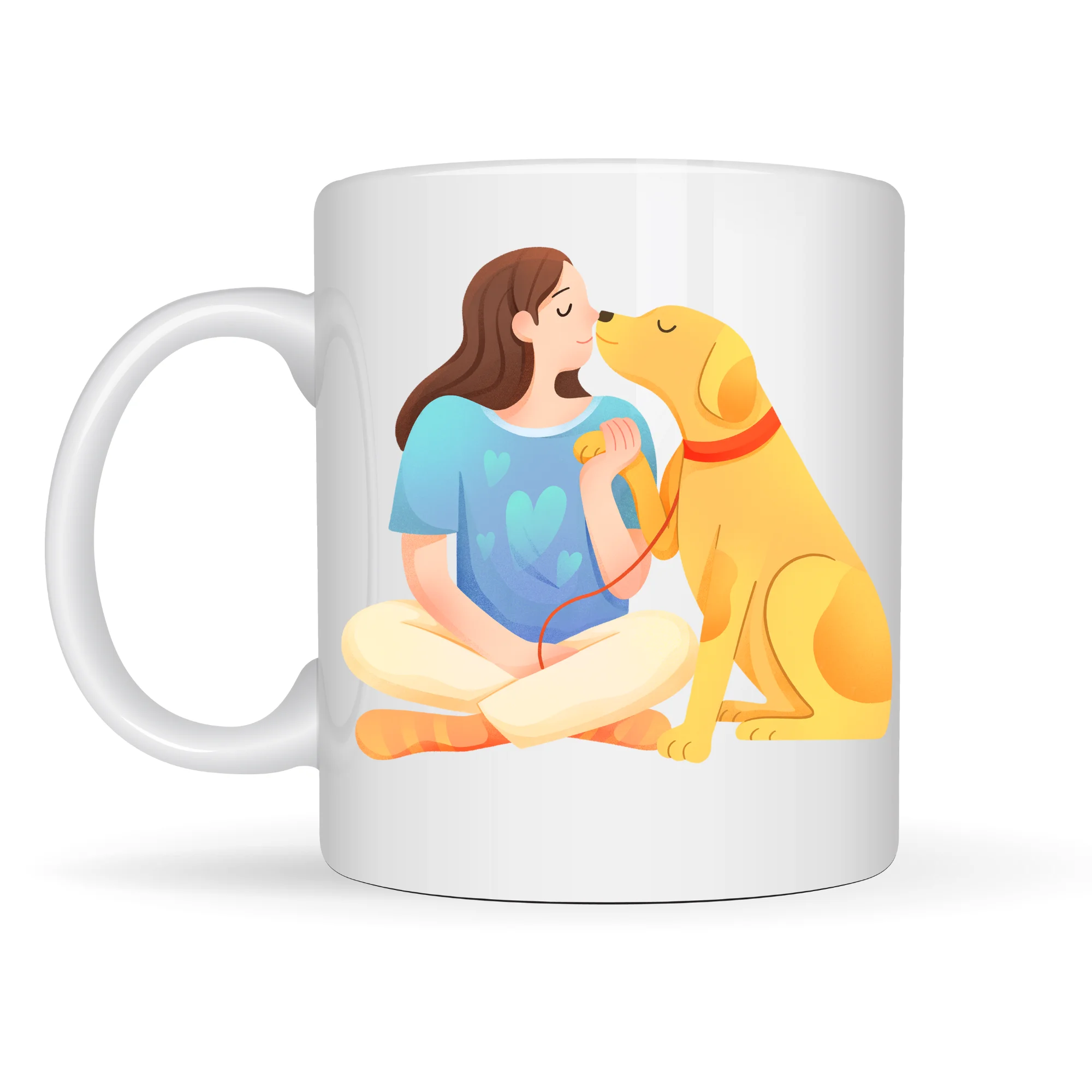 Northcity Kadın ve Köpek Figürlü Sevgi Temalı Porselen Kupa MODEL