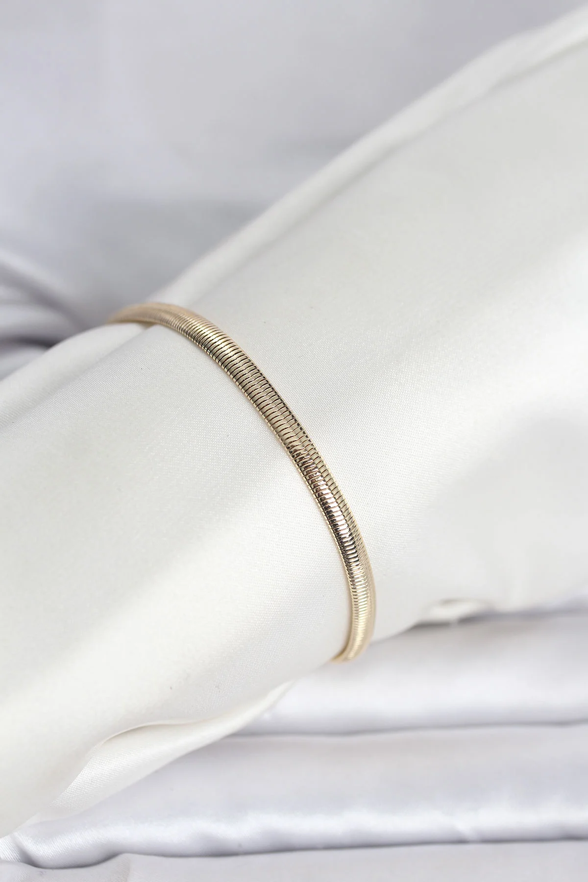 Northcity Kadın Yassı Yılan Zincir Bileklik 14K Gold Kaplama - Şık ve Dayanıklı Moda Aksesuarı