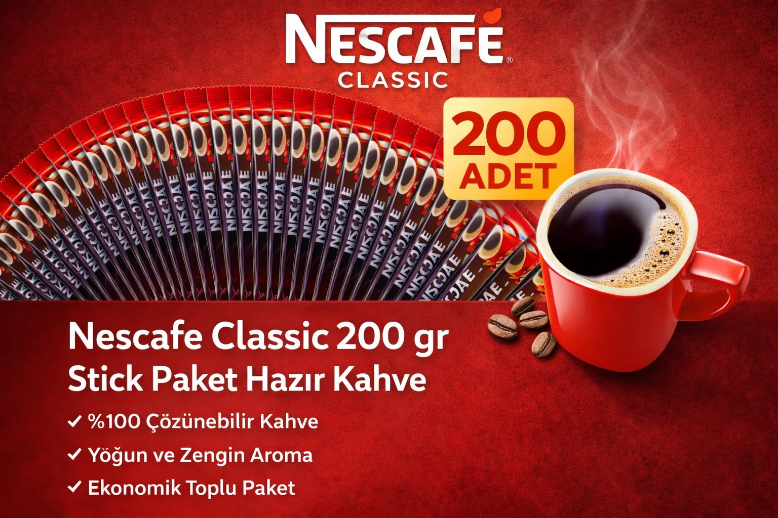 Northcity Kahve Classic Stick Hazır Kahve - %100 Çözünebilir Yoğu