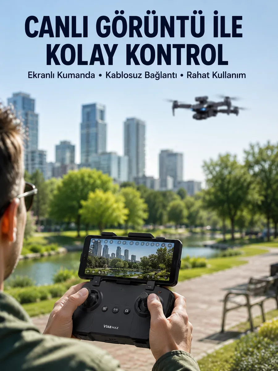 Northcity Katlanabilir Çift Kameralı Drone ile Havadan Fotoğraf v