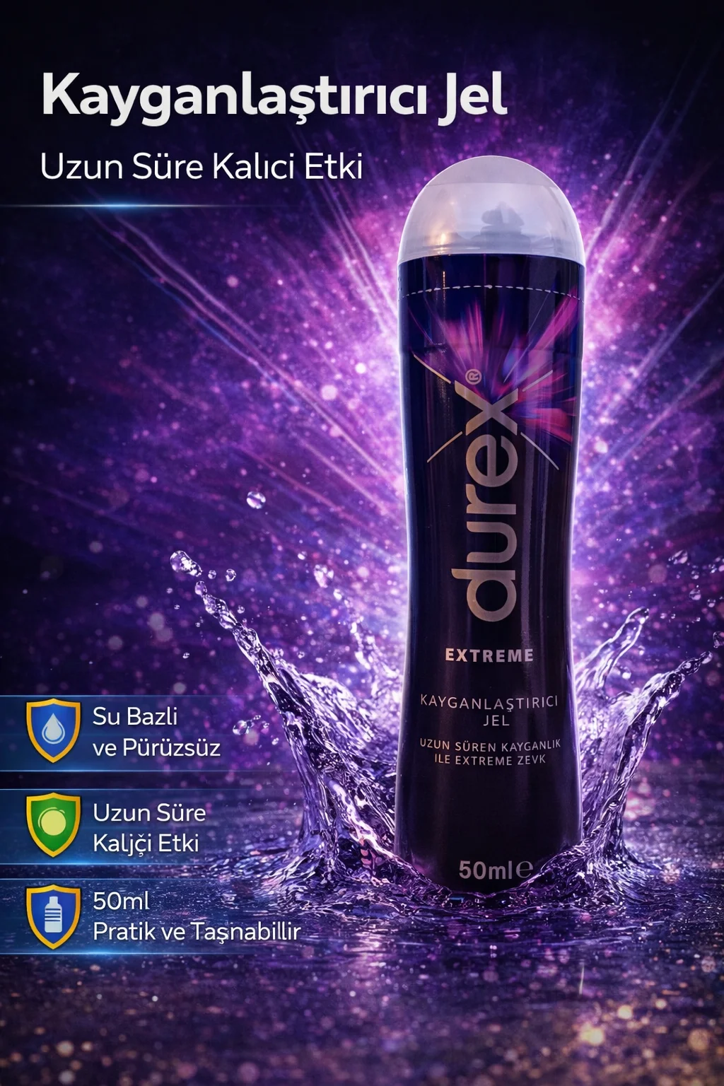 Kayganlaştırıcı Jel Extreme 50 ml Su Bazlı Pürüzsüz Kayganlık Jeli - Uzun Süreli Etkili Kayganlaştırıcı Jel Extreme 50 ml Su Bazlı Pürüzsüz Kayganlık Jeli - Uzun Süreli Etkili