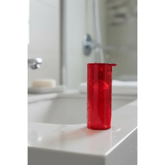 Kırmızı Akrilik Sıvı Sabunluk 250 ml - Modern Banyo Dekorasyonu