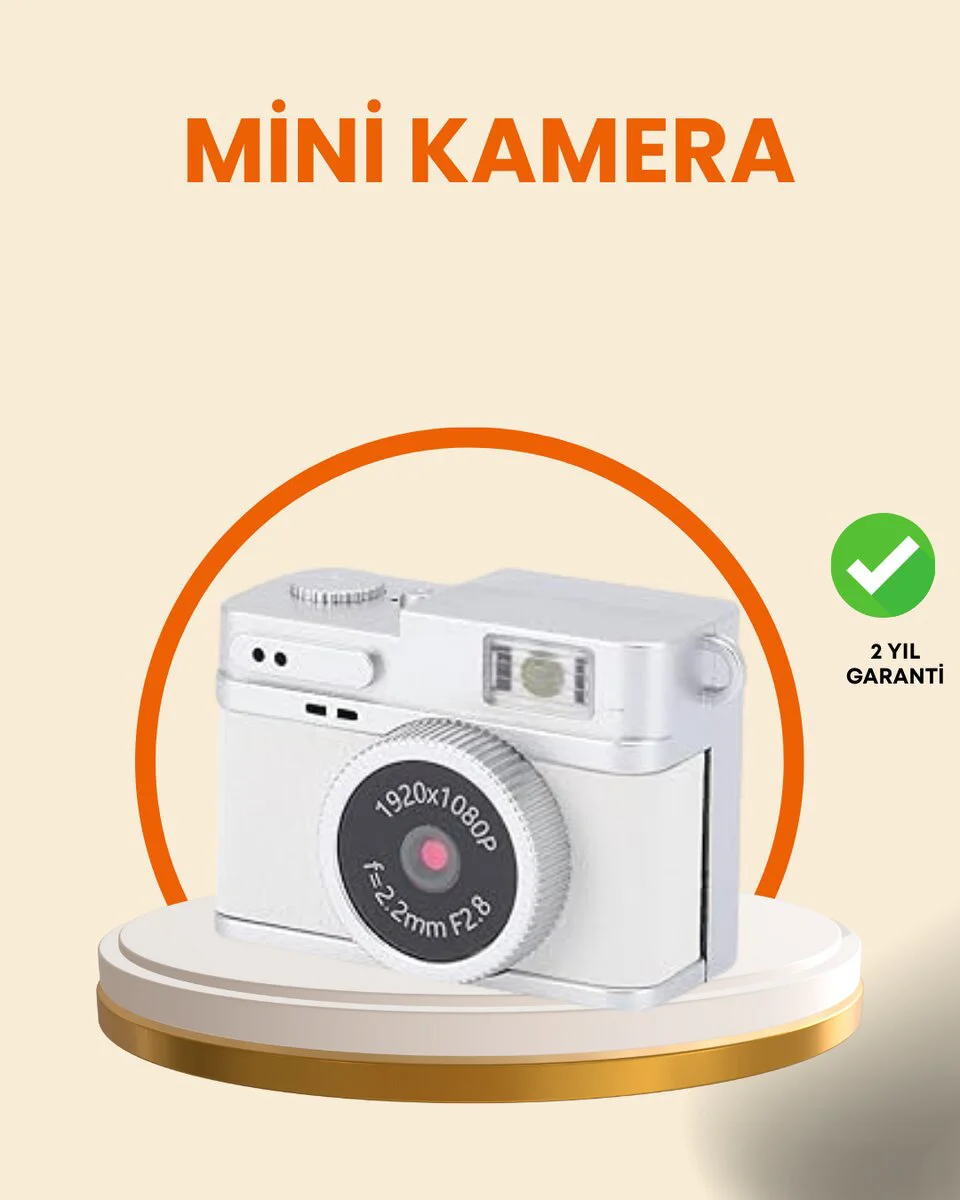 Kompakt Mini Kamera Retro Tasarım 1080P 128GB Hafıza