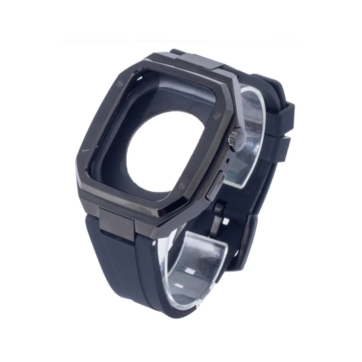 Northcity KR402 44mm Metal Kasa Silikon Kordon - Siyah Spor & Modern Saat
