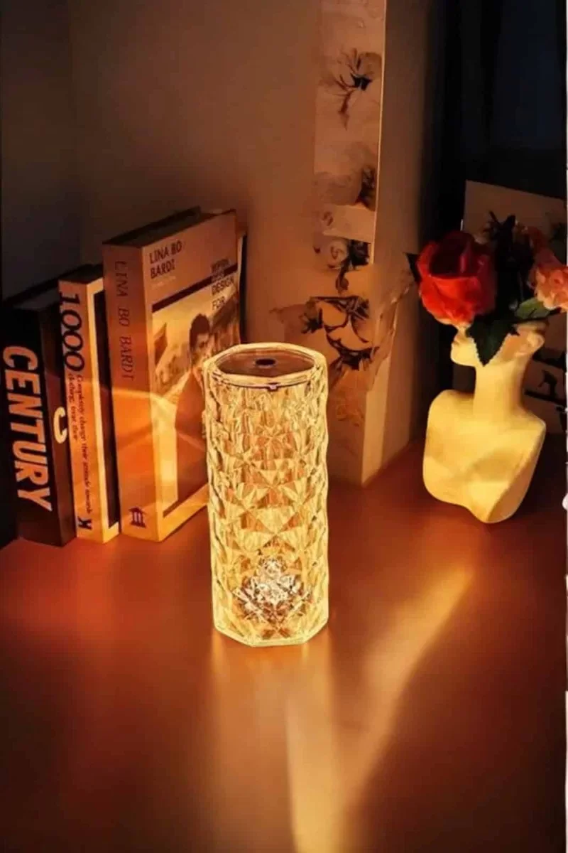Kristal Dokunmatik RGB LED Masa ve Gece Lambası - 7 Renk Kumandalı Dekoratif Aydınlatma