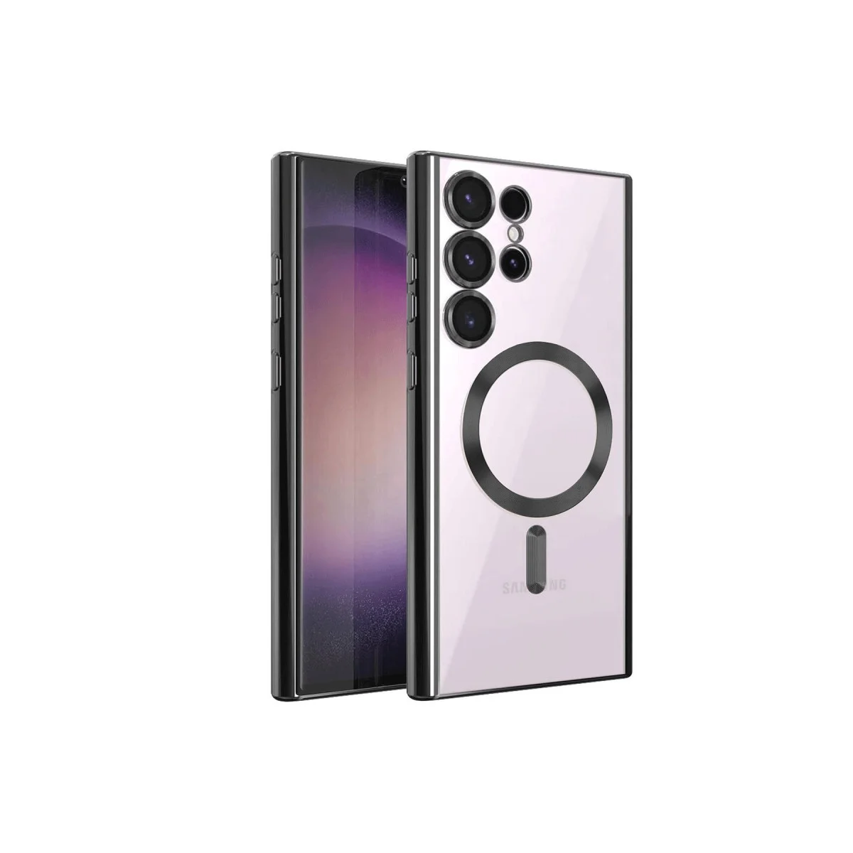 Northcity Kross Magneticsafe Galaxy S24 Ultra Kılıf - Şeffaf Siyah ve MagSafe Uyumlu