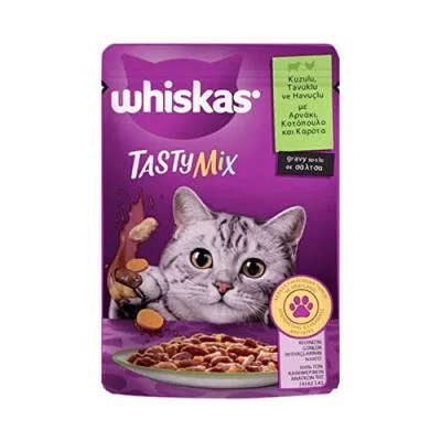 Northcity Kuzu Tavuklu ve Havuçlu Kedi Maması - Tastymix Soslu 12'li Kutu - 85 Gr Yetişkin Kedi Konservesi