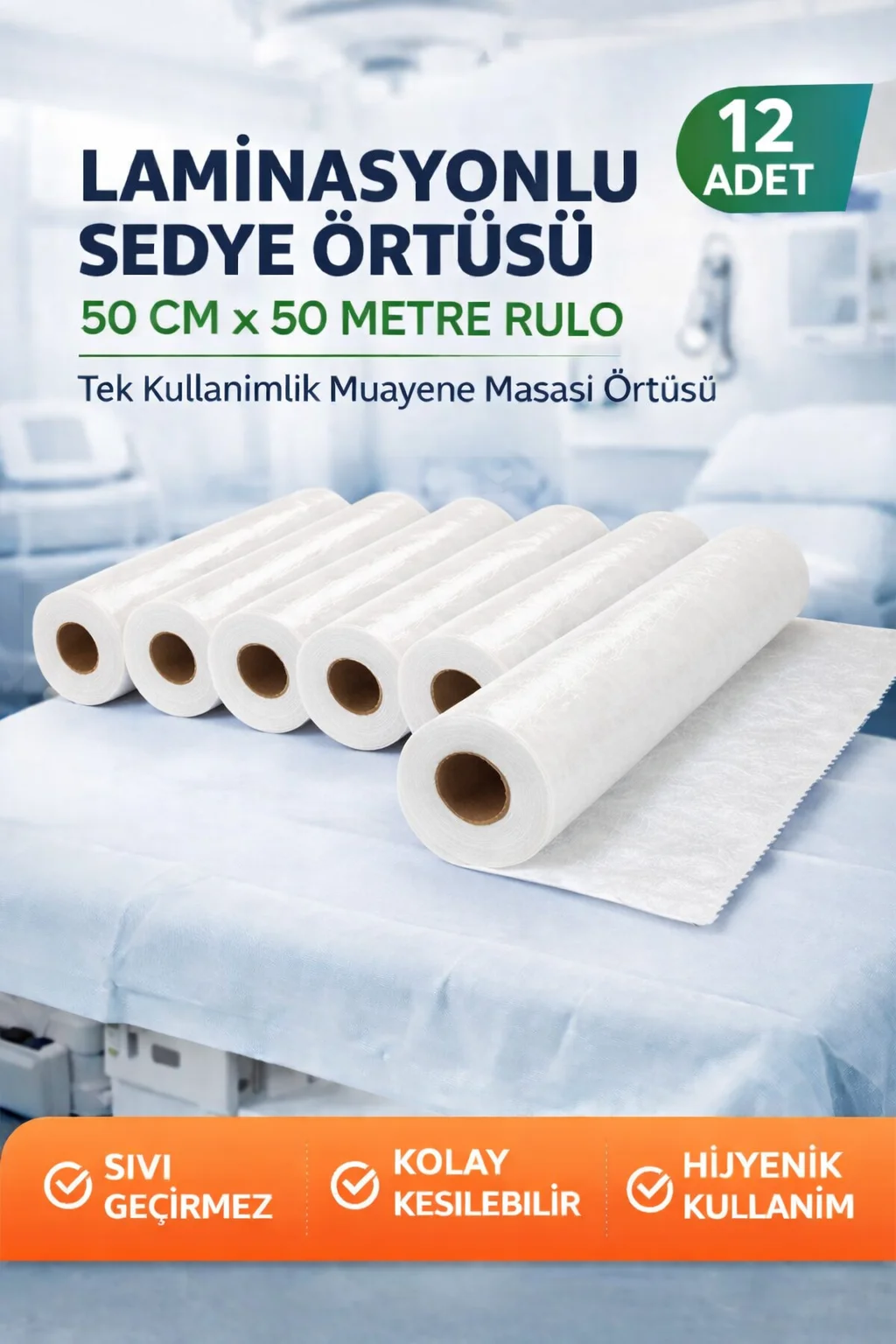 Northcity Laminasyonlu Sedye Örtüsü 50 cm x 50 Metre Rulo Tek Kul