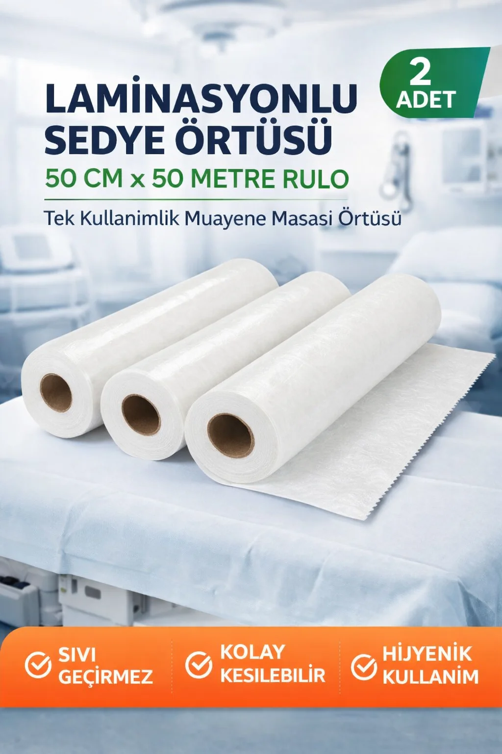 Northcity Laminasyonlu Sedye Örtüsü 50 cm x 50 Metre Tek Kullanım