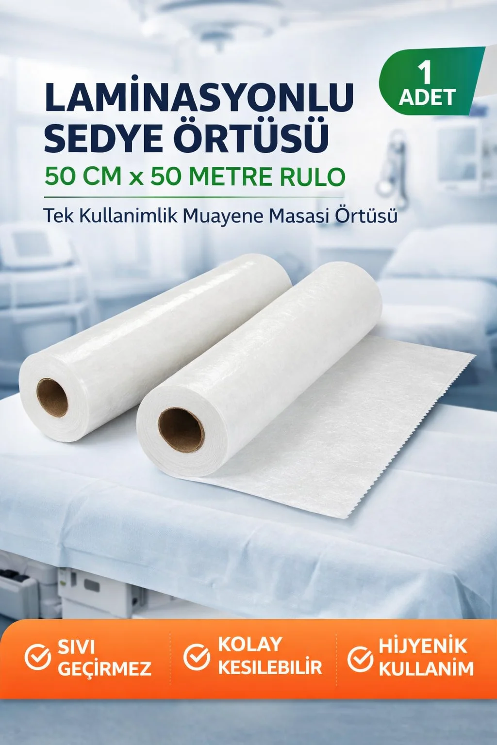 Northcity Laminasyonlu Sedye Örtüsü 50x50 Rulo Tek Kullanımlık Mu