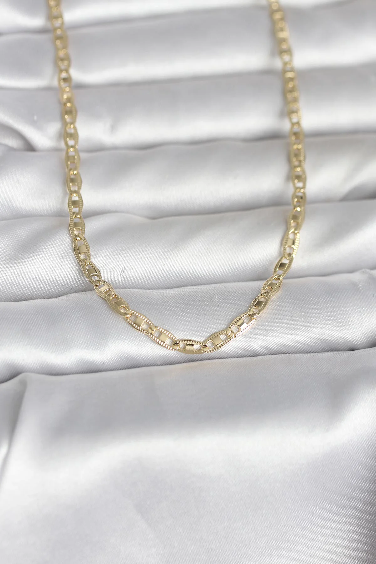 Northcity Lazer Kesim Zincirli Model 60 cm Kadın Kolye - 14K Gold