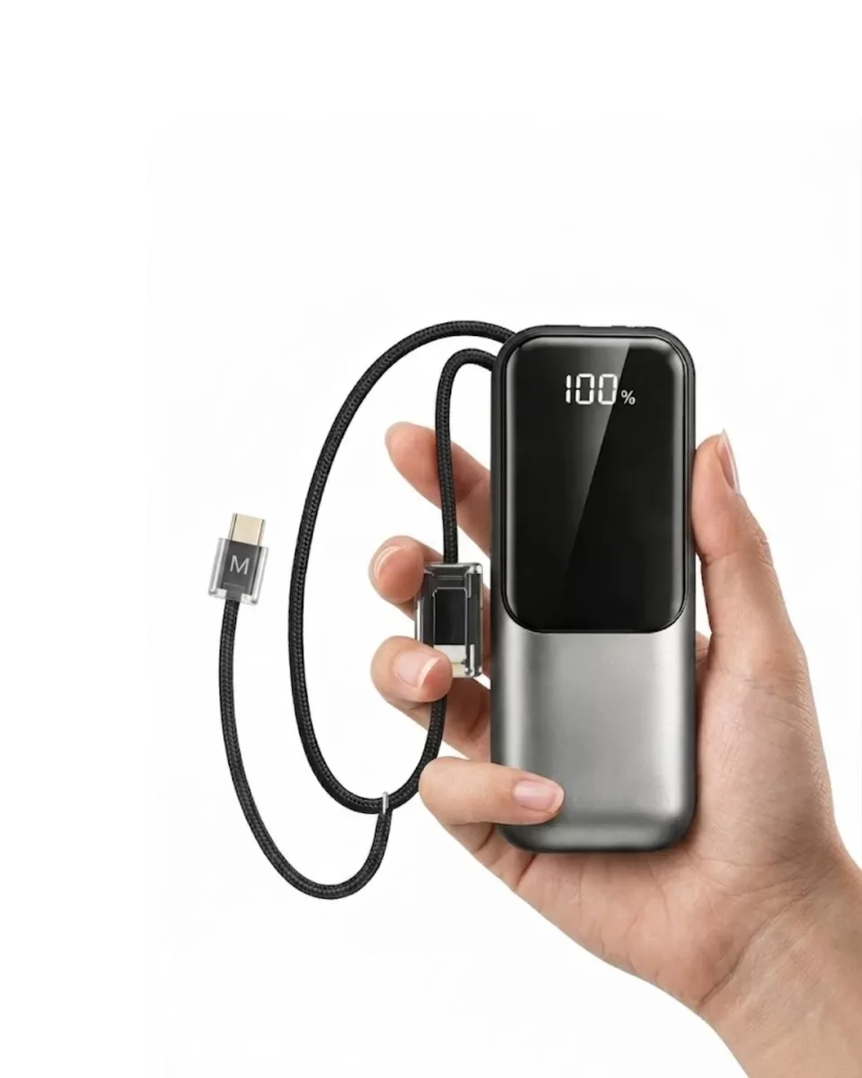 LED Ekranlı Mini Powerbank 13000 mAh - 22.5W Hızlı Şarj ve Güvenli Şarj Cihazı