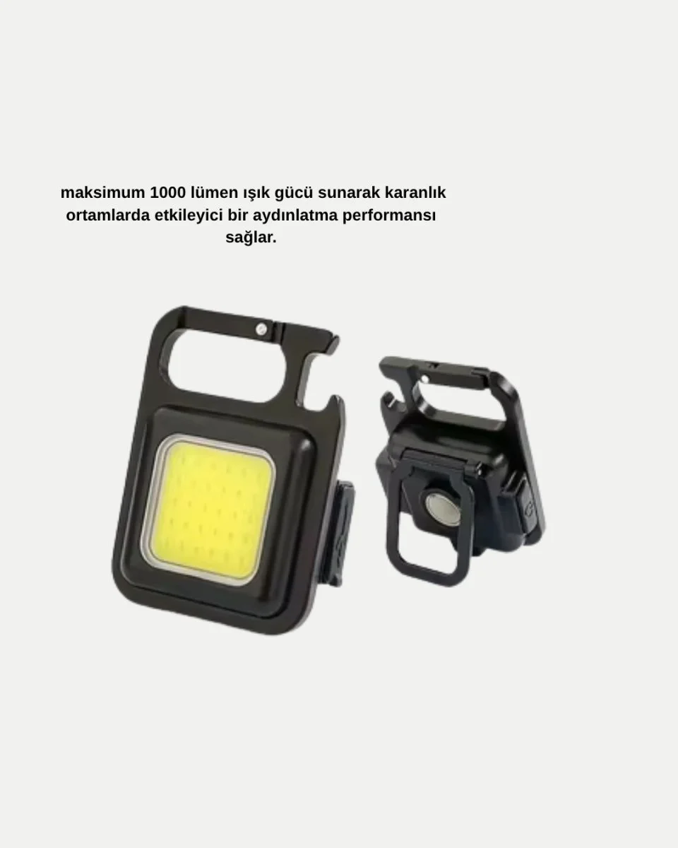 Northcity LED Mini Anahtarlık Feneri – 1000 Lümen USB Type-C Şarj