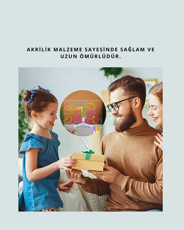Northcity LED Neon Işıklı Silinebilir Akrilik Yazı Tahtası - Mode
