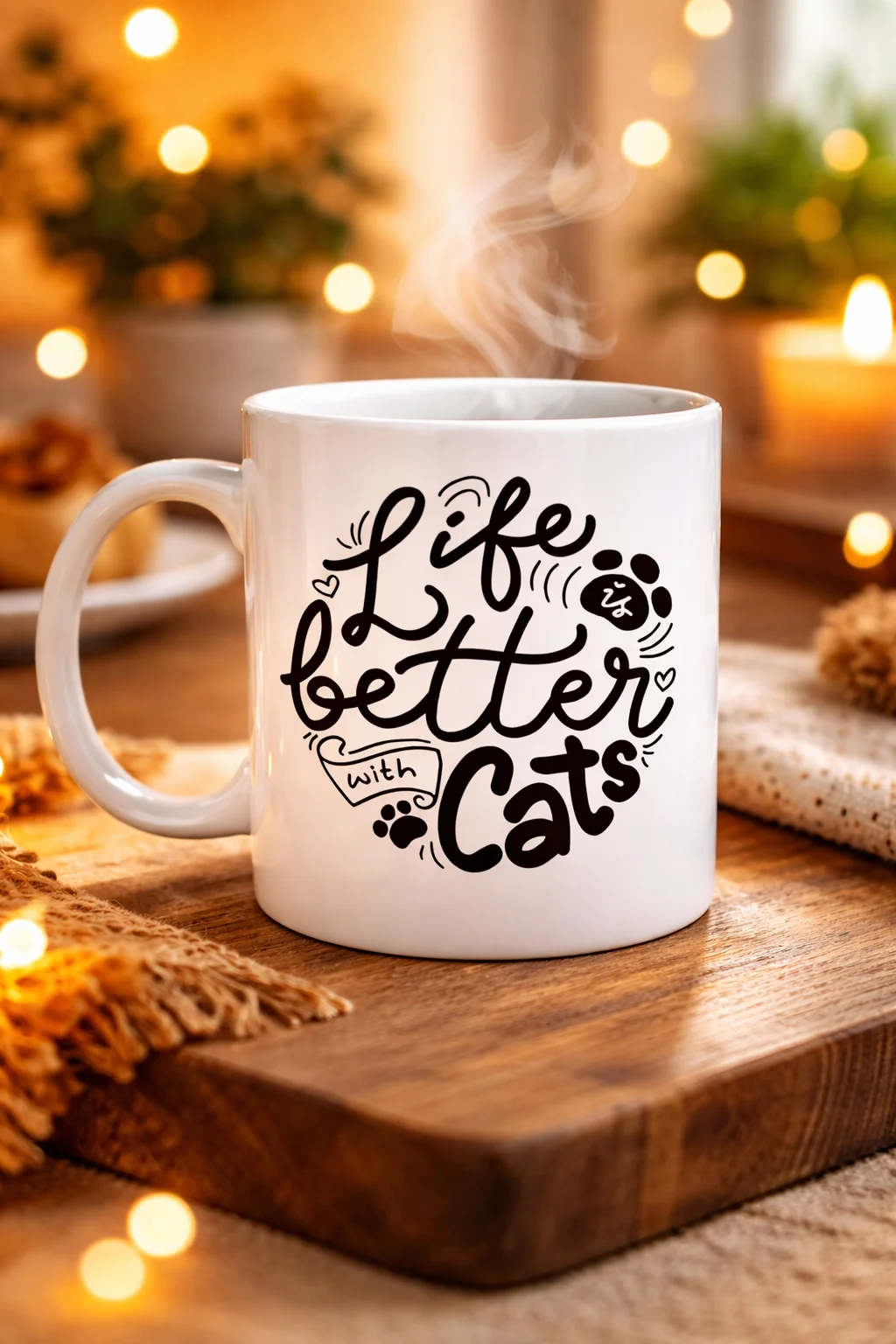 Northcity Life is Better With Cats Kedi Severlere Özel Porselen K