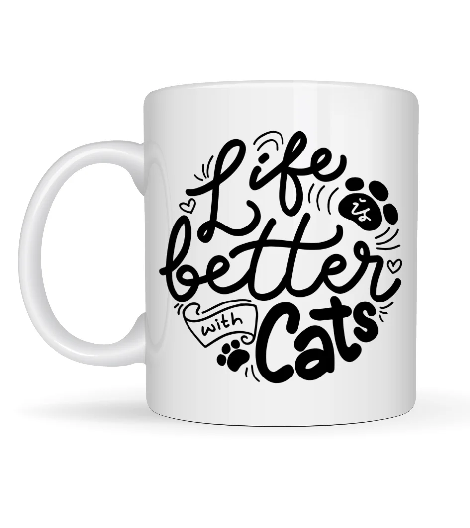 Northcity Life is Better With Cats Kedi Severlere Özel Porselen K