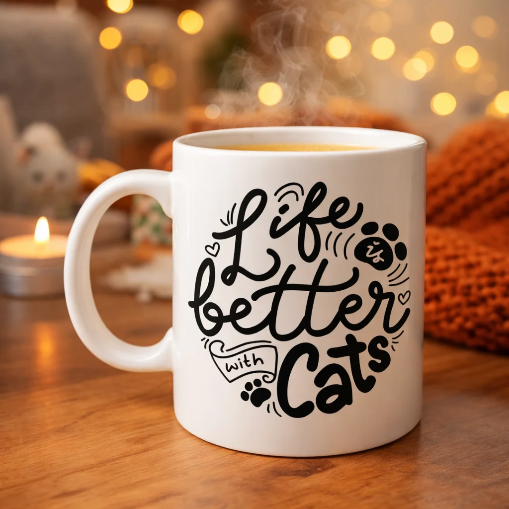 Northcity Life is Better With Cats Kedi Severlere Özel Porselen K