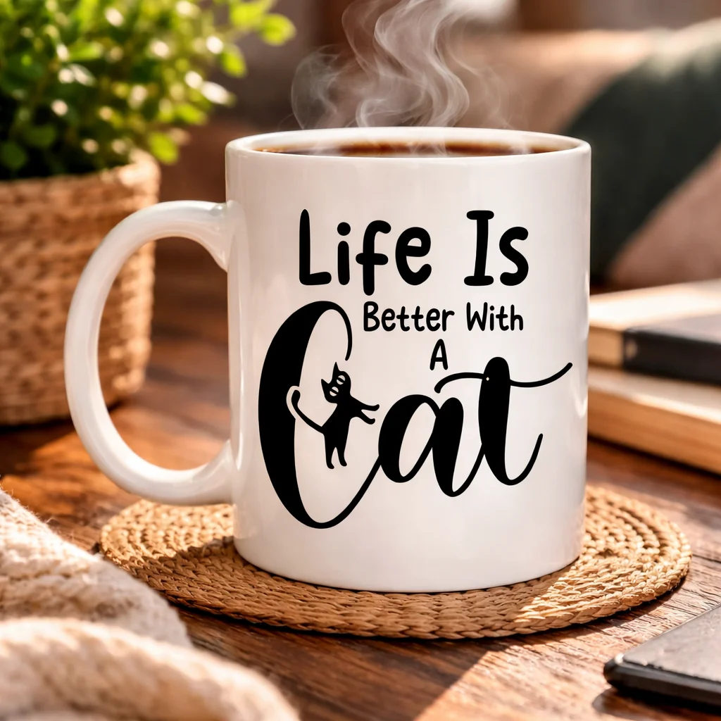 Northcity Life Is Better With A Cat Kupa - Sevimli Kedi Tasarımın