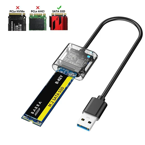 M.2 SATA USB 3.0 SSD Disk Kutusu - 5 Gbps JMS578 NGFF 2230-2280