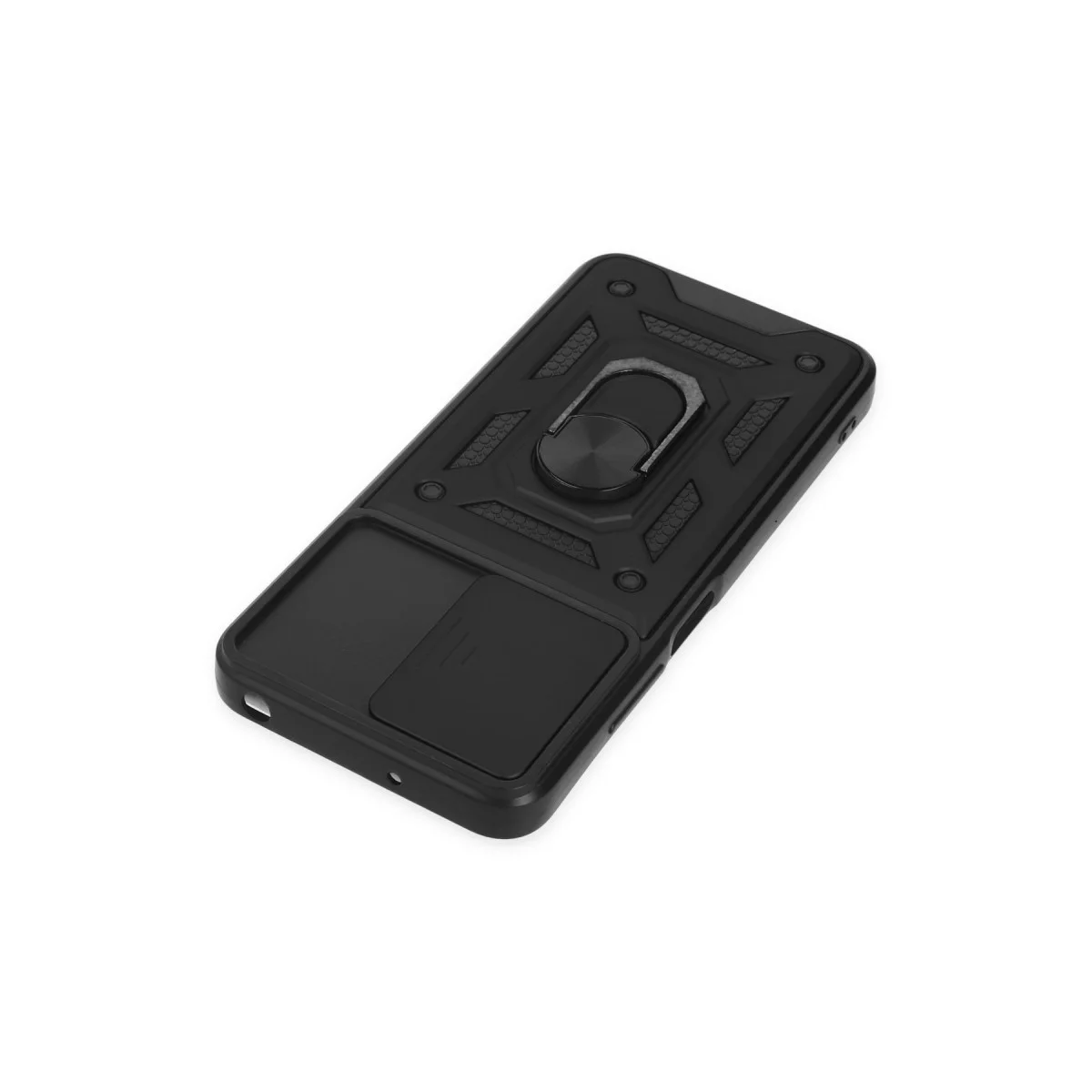 Northcity M5 Silikon Kılıf - Siyah Lens Korumalı, Şok Emici ve Metal Standlı Kılıf