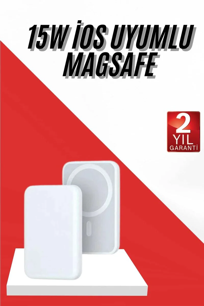 MagSafe 15W Powerbank 5000 mAh - iOS Uyumlu Kablosuz Şarj Cihazı