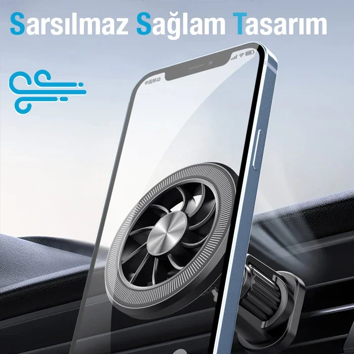 MagSafe Araç İçi Telefon Tutucu - 360° Döndürmeli, Engebeli Yollarda Titreme Yok