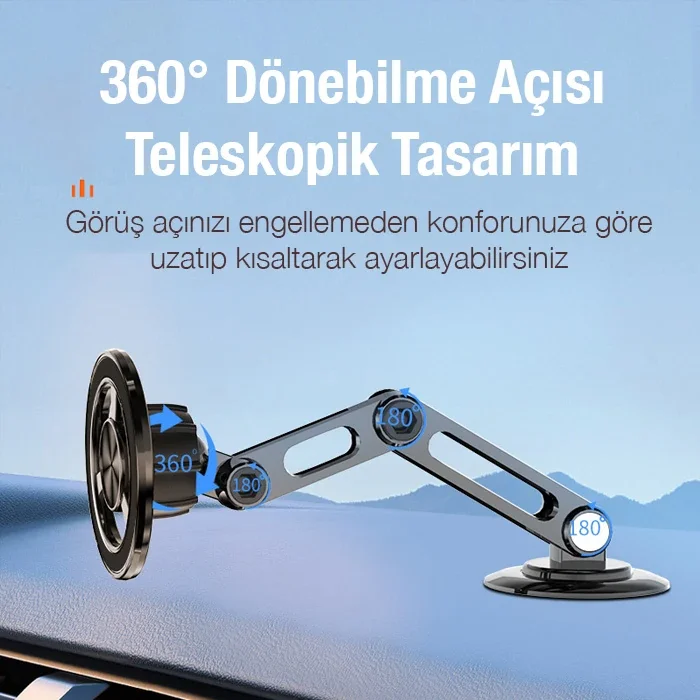 MagSafe Araç İçi Telefon Tutucu 360° Dönebilir - Torpido Monte F82Y