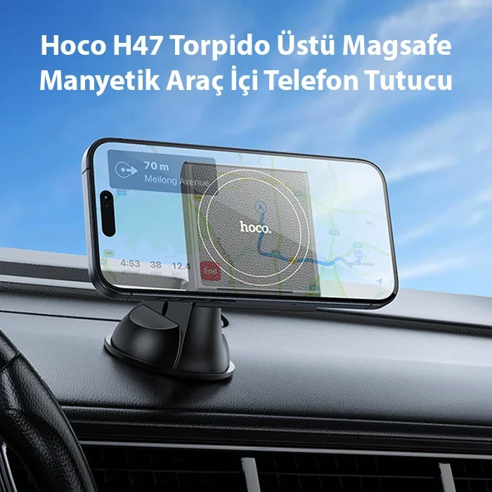 Magsafe Manyetik Torpido Üstü Telefon Tutucu - 360° Dönüş iPhone 12-15 Uyumlu