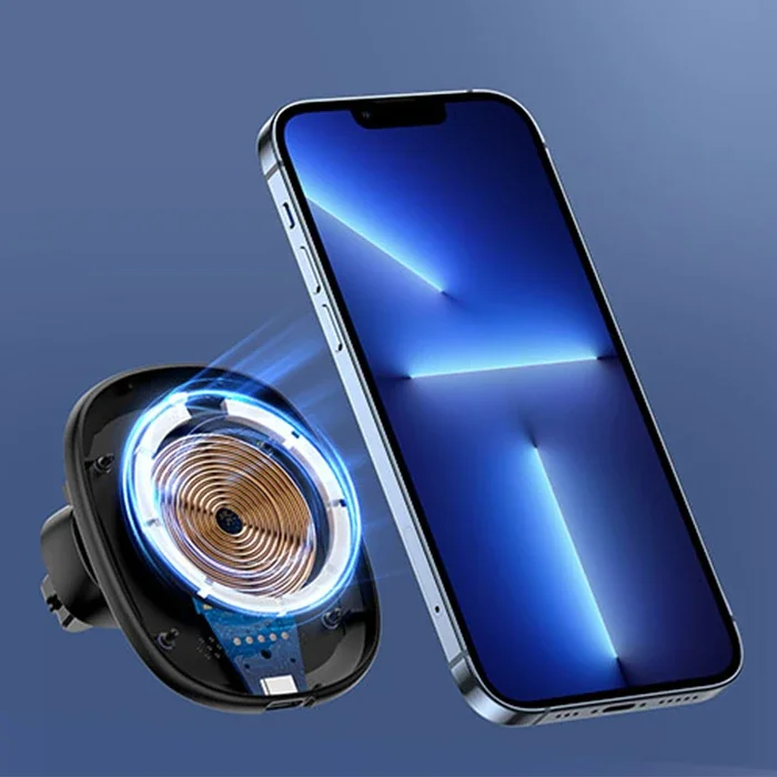 Manyetik Kablosuz Araç Telefon Tutucusu 15W Hızlı Şarj - iPhone 14/13/12 Uyumlu Hava Firın Askı Tipi MagSafe Standı