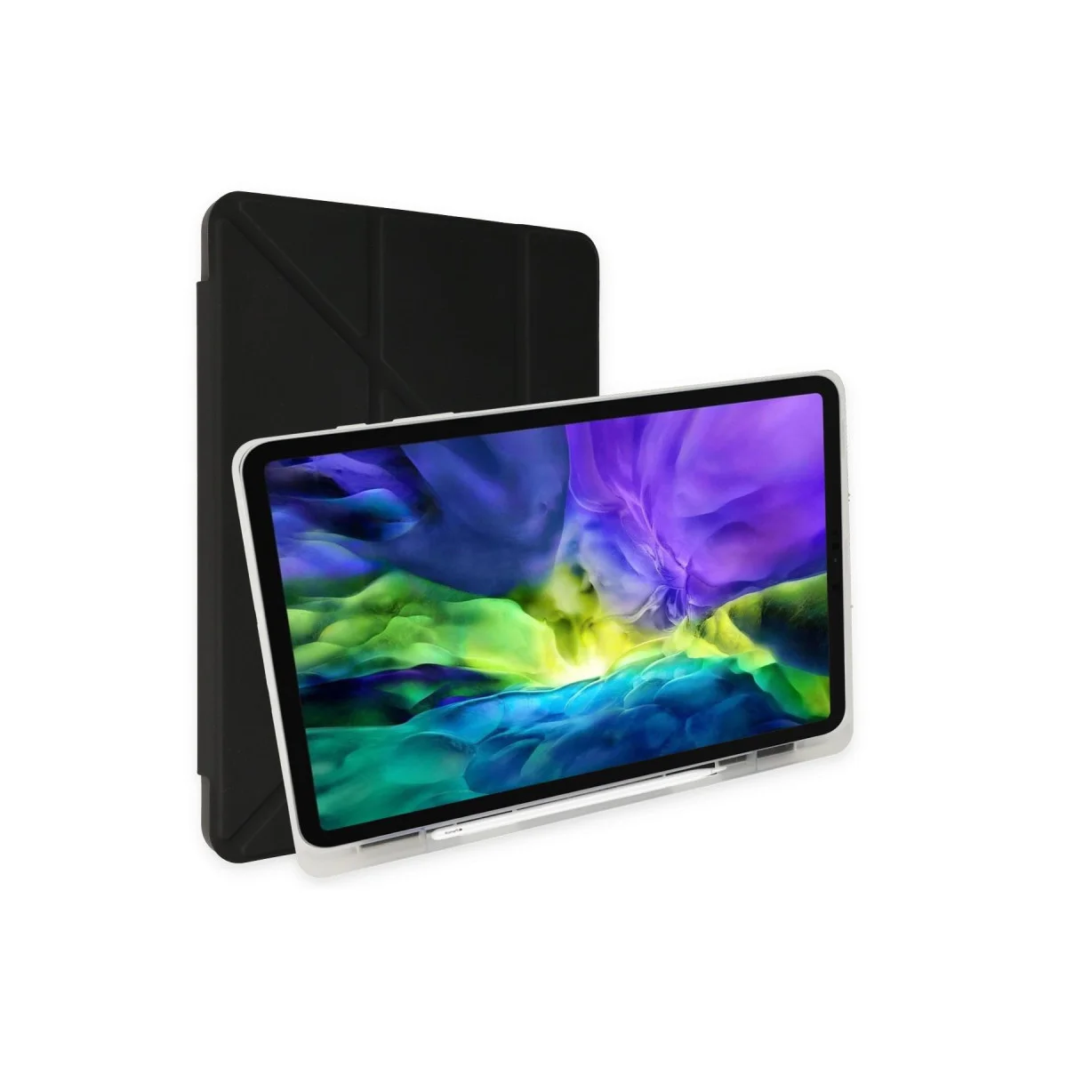 Northcity Mars Tablet Kılıfı Kalemlikli iPad 9.7 (2018) Koruma Kılıfı Siyah