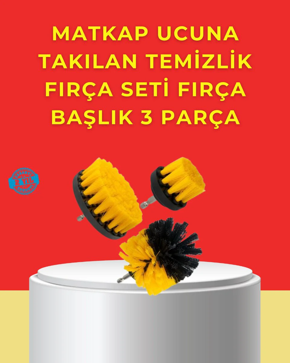 Northcity Matkap Ucu Temizlik Aparatı 3’lü Fırça Seti - Ev ve End
