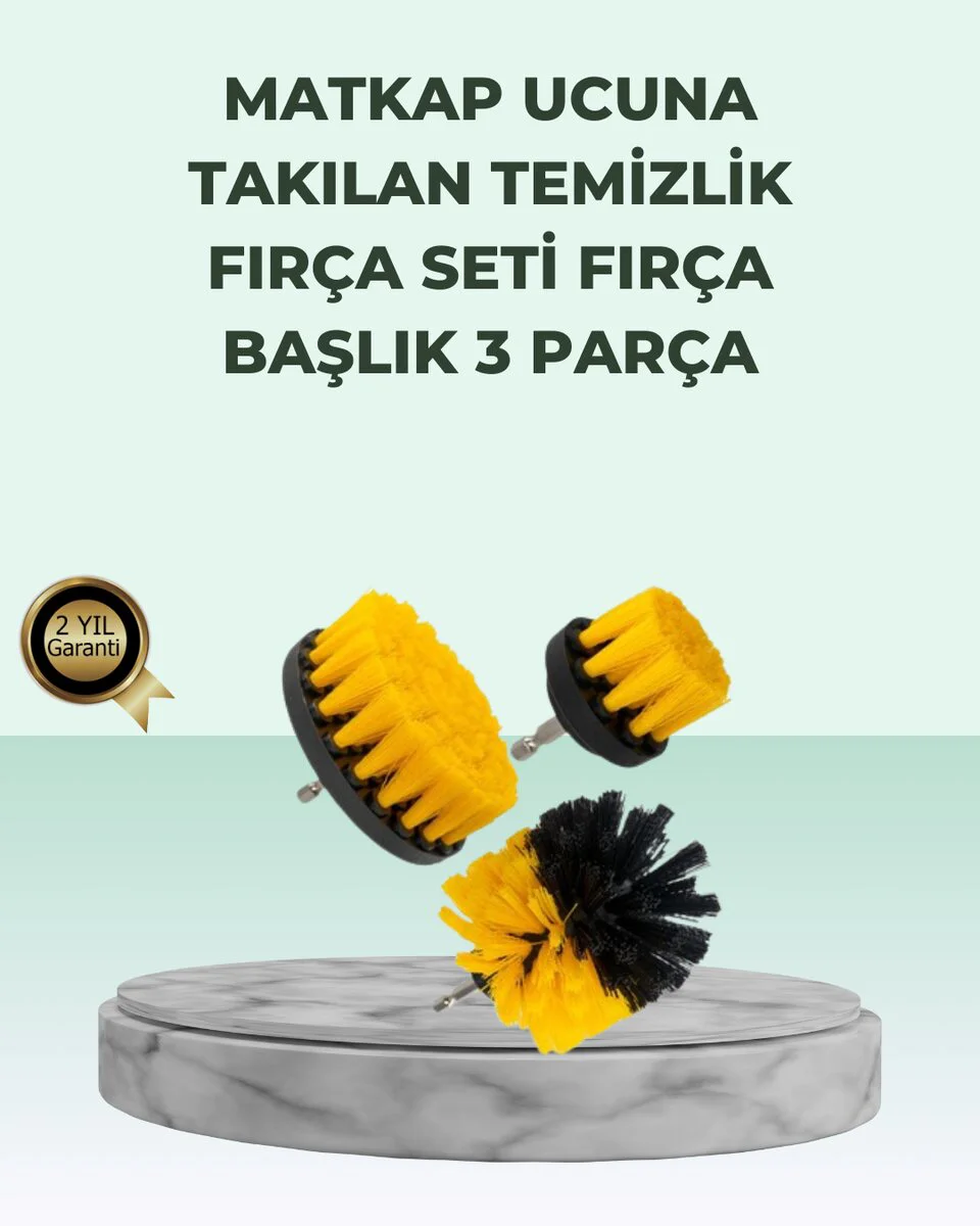 Northcity Matkap Uyumlu Temizlik Fırçası Seti 3’lü - Çok Amaçlı T