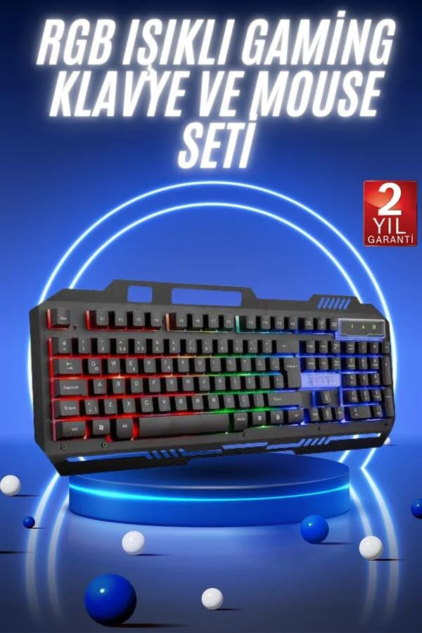 Mekanik Gaming Klavye ve Mouse Seti - RGB Led Aydınlatmalı, Ergonomik Tasarım ve Hızlı Tepki