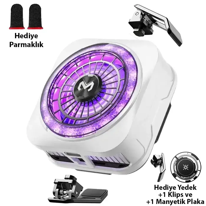 MEMO CX21 18W Manyetik Telefon Soğutucu RGB Işıklı Yarı İletken Buz Soğutmalı Mobil Oyun Fanı