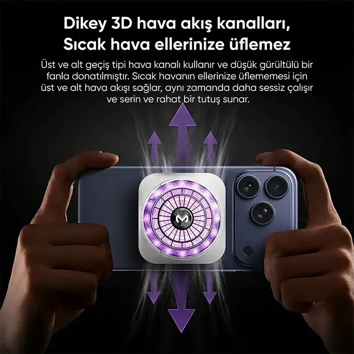 MEMO CX21 18W Manyetik Telefon Soğutucu RGB Işıklı Yarı İletken Buz Soğutmalı Mobil Oyun Fanı