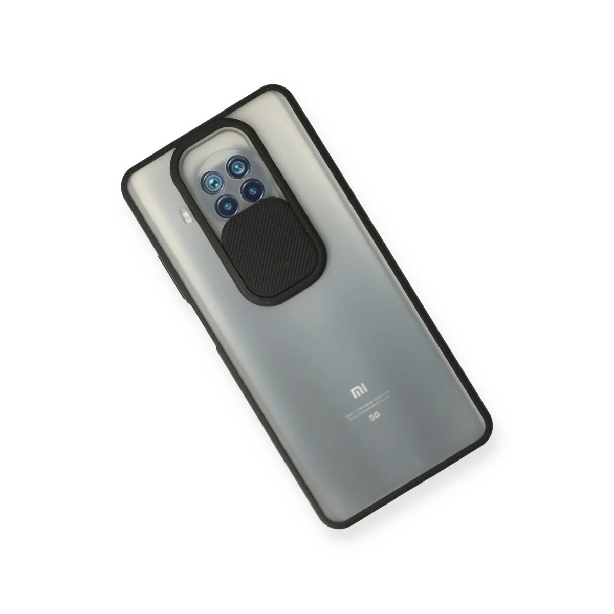 Northcity Mi 10T Lite Kılıf - Palm Buzlu Kamera Sürgülü Silikon Kılıf - Siyah