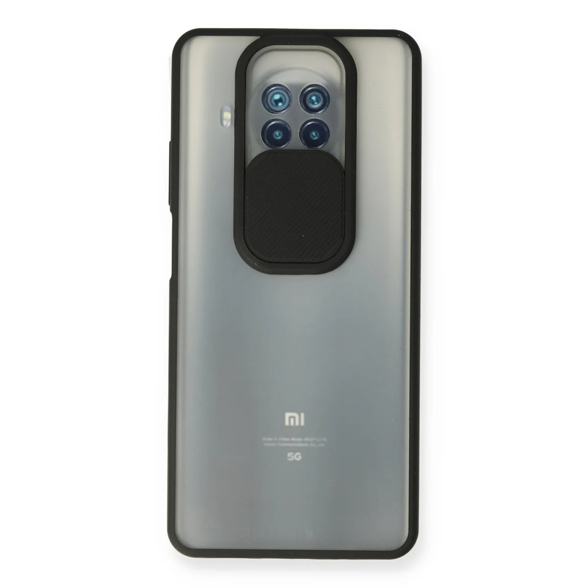 Northcity Mi 10T Lite Kılıf - Palm Buzlu Kamera Sürgülü Silikon Kılıf - Siyah