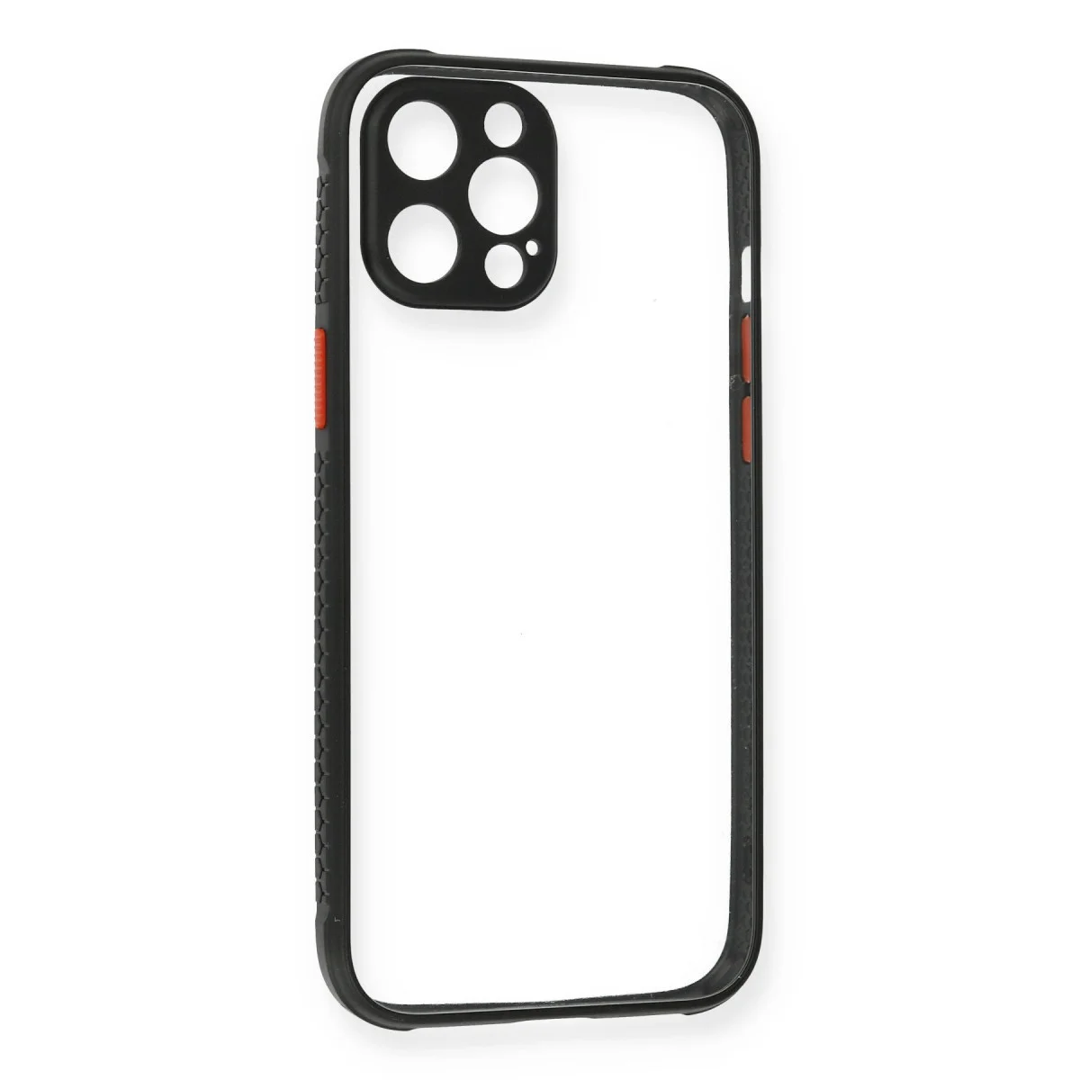 Northcity Miami Silikon Kılıf - iPhone 12 Pro Şeffaf Siyah ve Dayanıklı Koruma Kılıfı