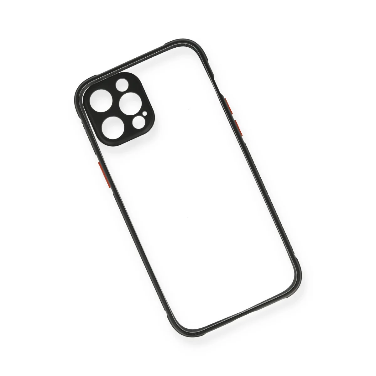 Northcity Miami Silikon Kılıf - iPhone 12 Pro Şeffaf Siyah ve Dayanıklı Koruma Kılıfı