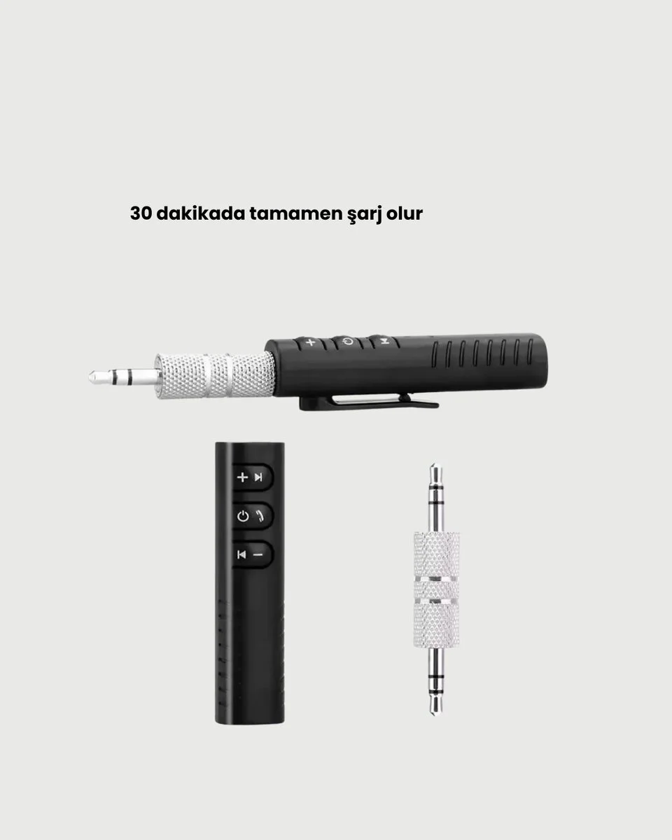 Mini Bluetooth Ses Adaptörü - Kablosuz Hoparlör, Araç Radyosu ve Kulaklık Çözümü